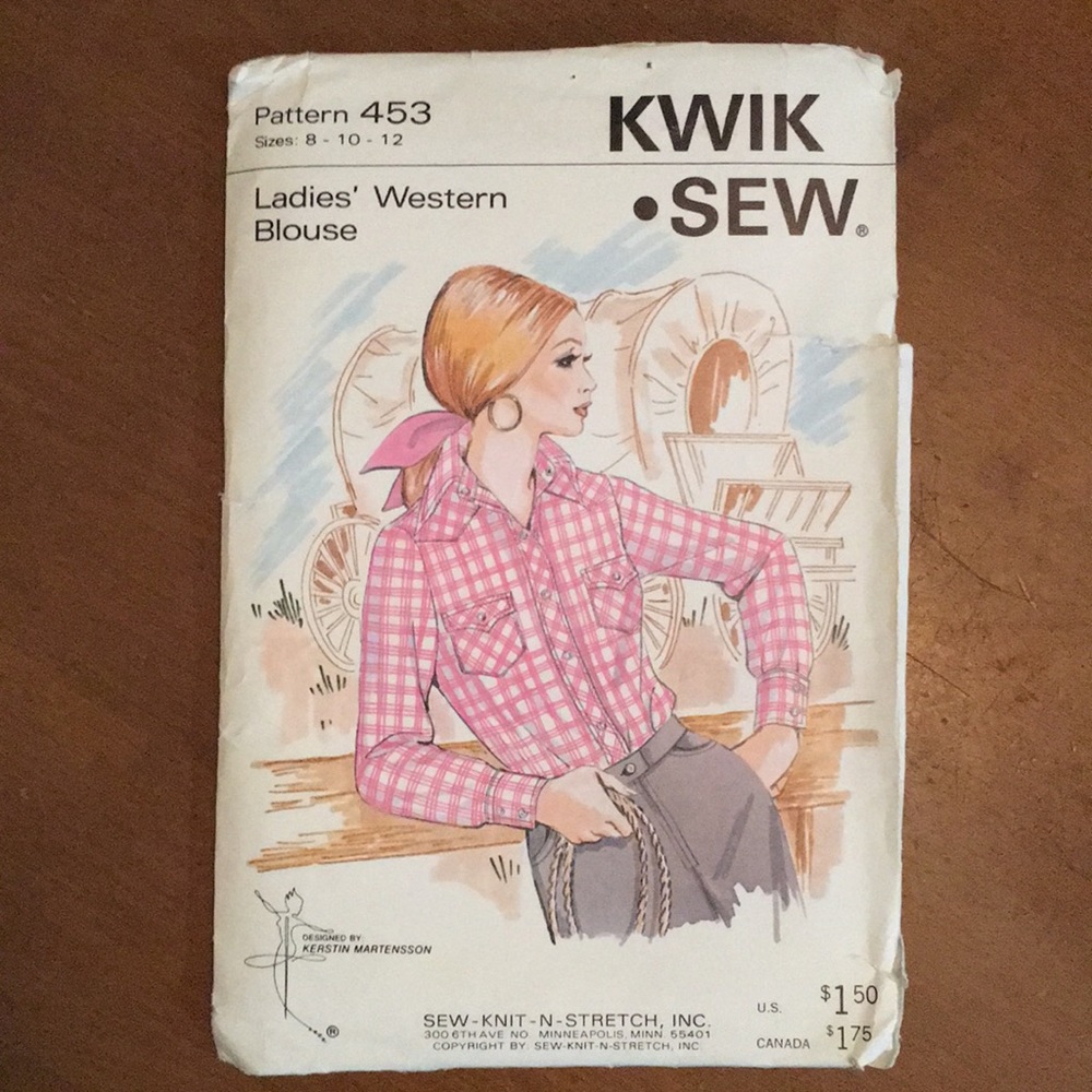 💥3/20💥Kwik Sew Pattern Laddies’ Western Blouse #453